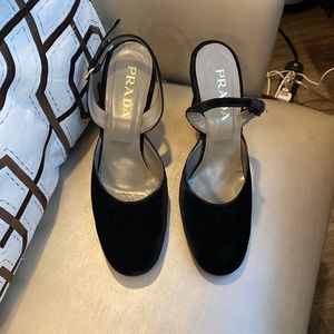 Prada velvet wedges 40/9